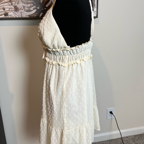 Almost Famous Pretty Cream Mini Dress Adjustable Straps Large - Picture 4 of 11